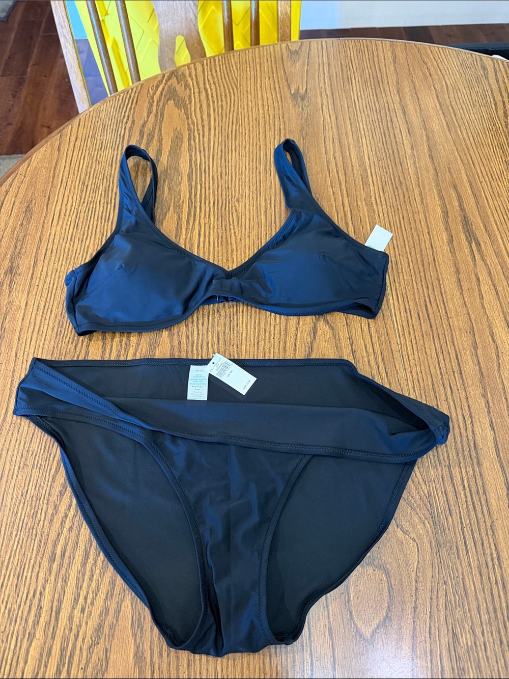 aerie Black Scoop Bikini Top and Brief Bottom Set read below 👇🏻